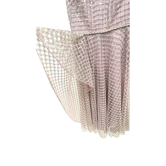 Theia Couture $795 Pink Midi Dress Pearl Crystal Embellished Formal Size 4 NWT - Picture 3 of 7